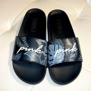 Victoria Secret PINK Black & White Slides Brand New Never Been Worn Size:Medium
